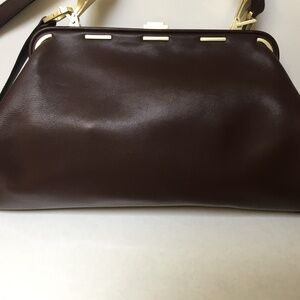 Never used! Barry Kisselstein Cord , Vintage Brown leather purse with gold